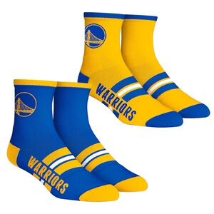 NWT NBA Youth Golden State Warriors Rock Em Socks 2-Pack Set Size Large